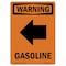 Signmission Safety Sign, OSHA WARNING, 5" Height, Gasoline (Left Arrow), Portrait OS-WS-D-35-V-13213 - alternate 1